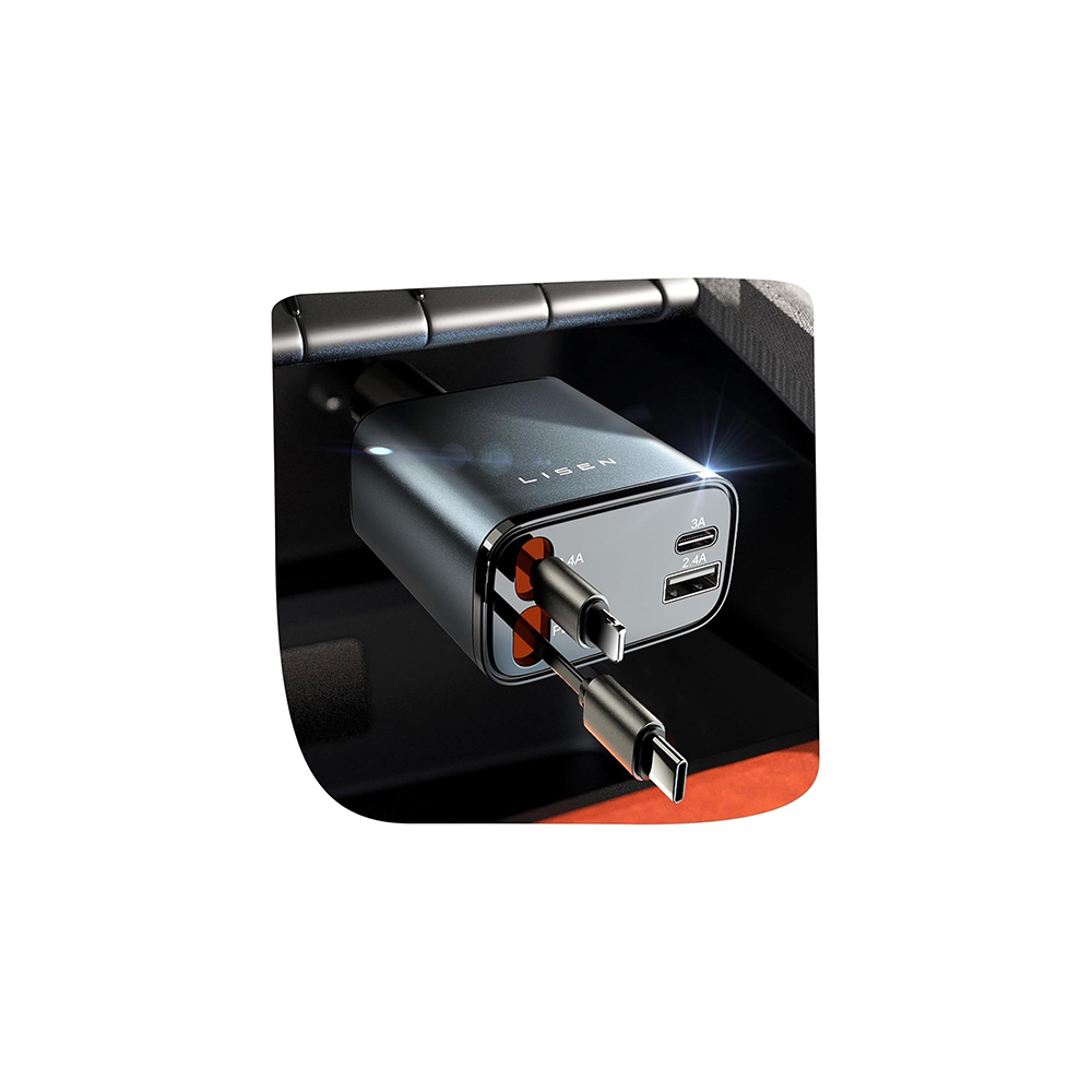 LISEN Retractable Car Charger 69W
